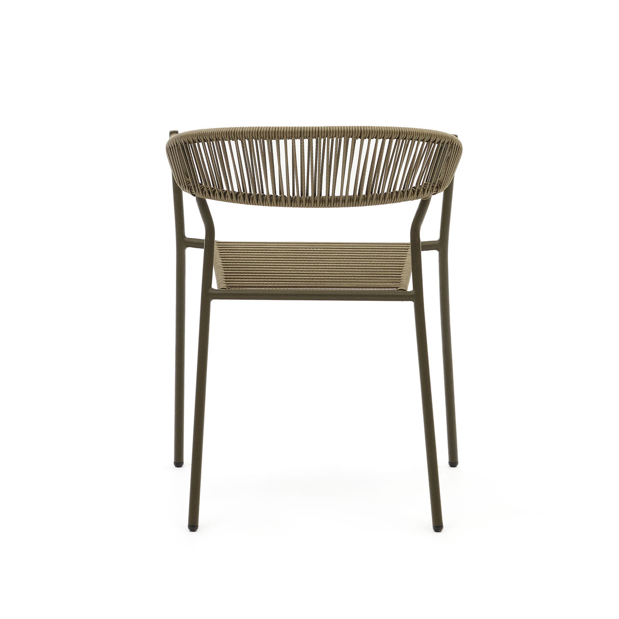 Futadera stapelbarer Gartenstuhl aus Kunststoffseil in Grün und Stahl mit grünem Finish - ZEN ZONE Furniture