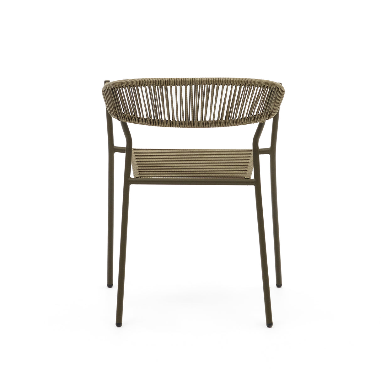 Futadera stapelbarer Gartenstuhl aus Kunststoffseil in Grün und Stahl mit grünem Finish - ZEN ZONE Furniture