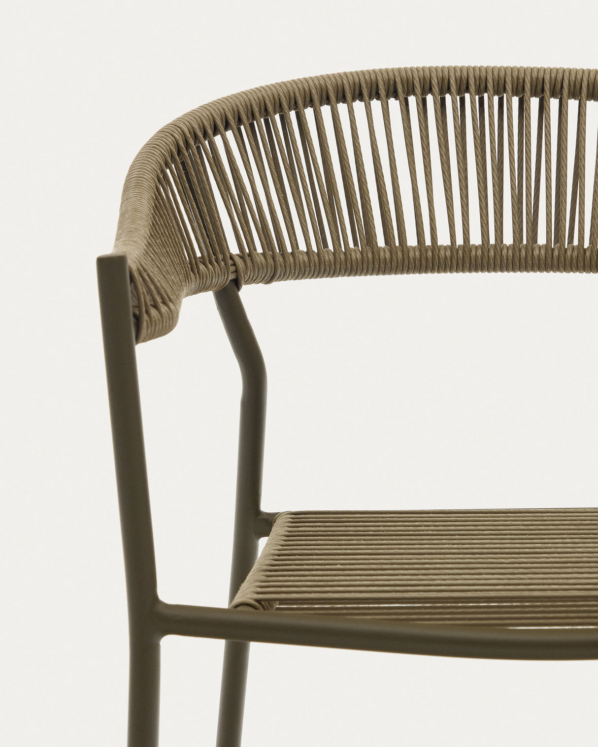 Futadera stapelbarer Gartenstuhl aus Kunststoffseil in Grün und Stahl mit grünem Finish - ZEN ZONE Furniture