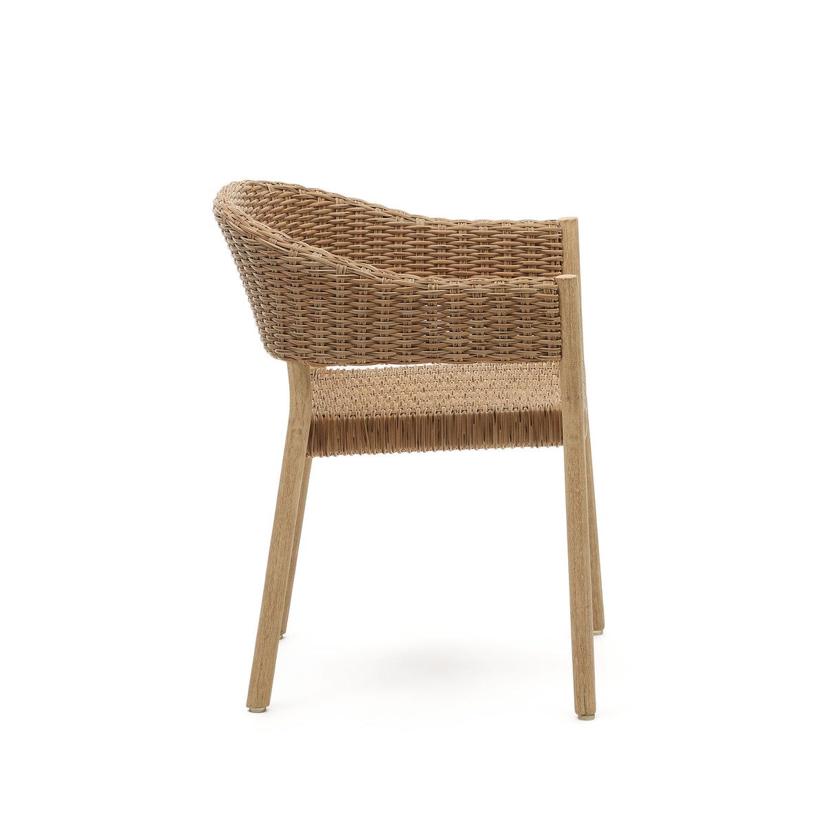 Pola stapelbarer Stuhl 100% Outdoor massiver Eukalyptus 100% FSC Kunstrattan natürliches F - ZEN ZONE Furniture