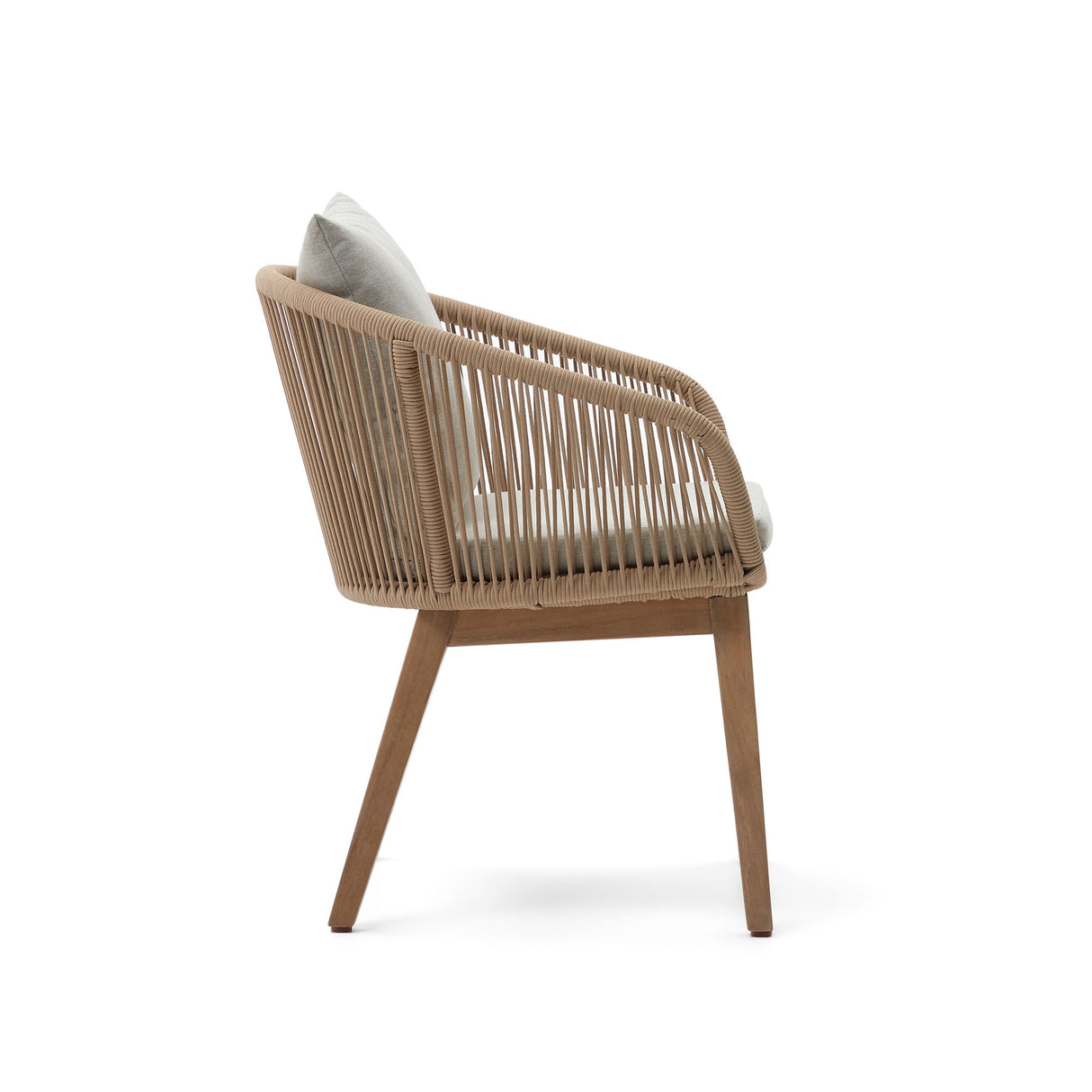 Portalo Stuhl aus Seil in Beige und Beinen massives Akazienholz 100% FSC - ZEN ZONE Furniture