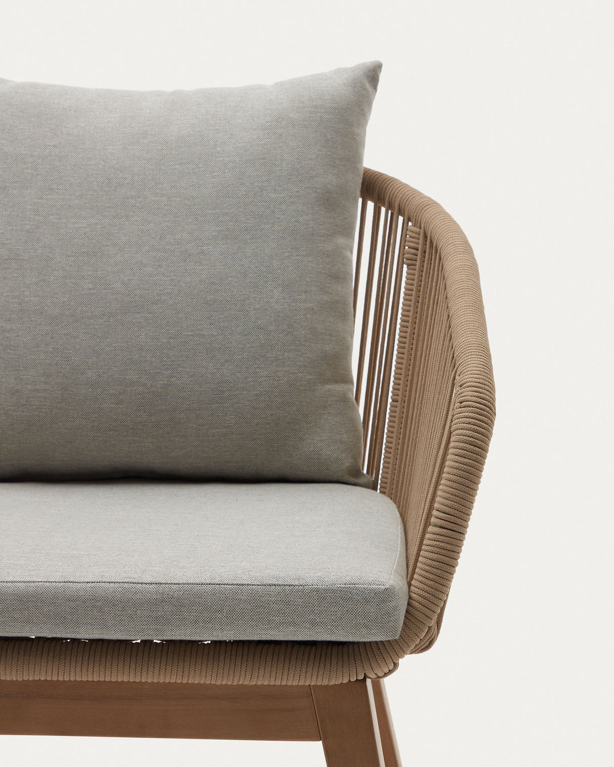 Portalo Stuhl aus Seil in Beige und Beinen massives Akazienholz 100% FSC - ZEN ZONE Furniture