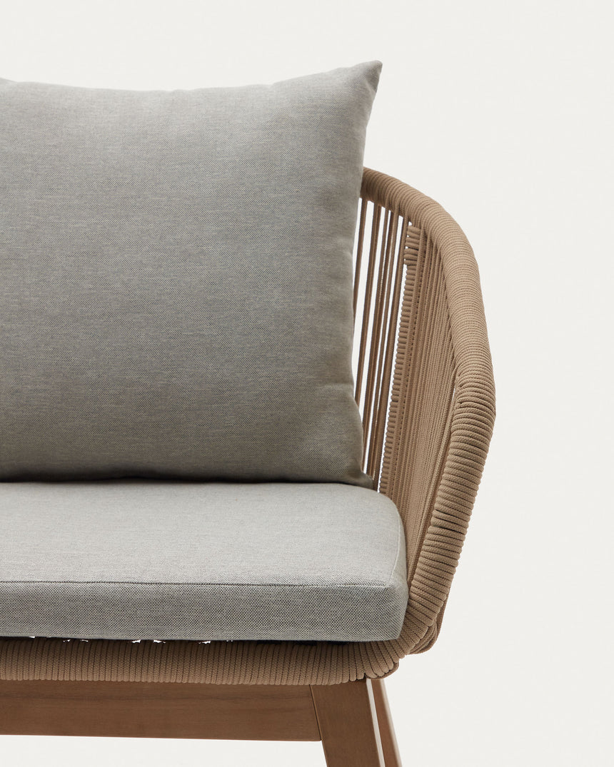 Portalo Stuhl aus Seil in Beige und Beinen massives Akazienholz 100% FSC - ZEN ZONE Furniture