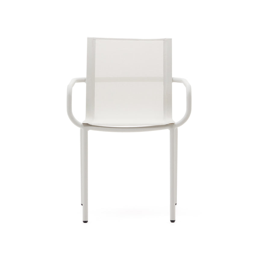 Galdana stapelbarer Gartenstuhl aus Aluminium mit hellgrauem Lackfinish - ZEN ZONE Furniture