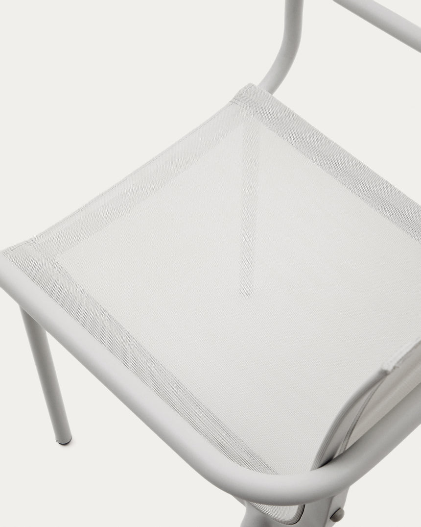 Galdana stapelbarer Gartenstuhl aus Aluminium mit hellgrauem Lackfinish - ZEN ZONE Furniture