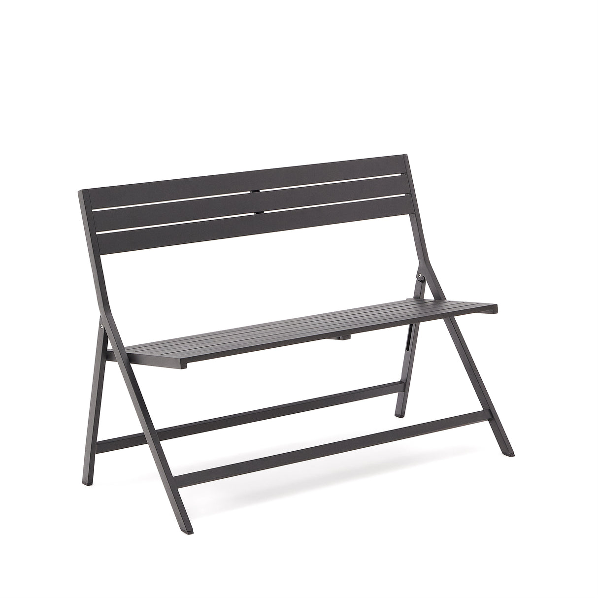 Faltbare Gartenbank Torreta aus Aluminium mit dunkelgrauem Finish - ZEN ZONE Furniture