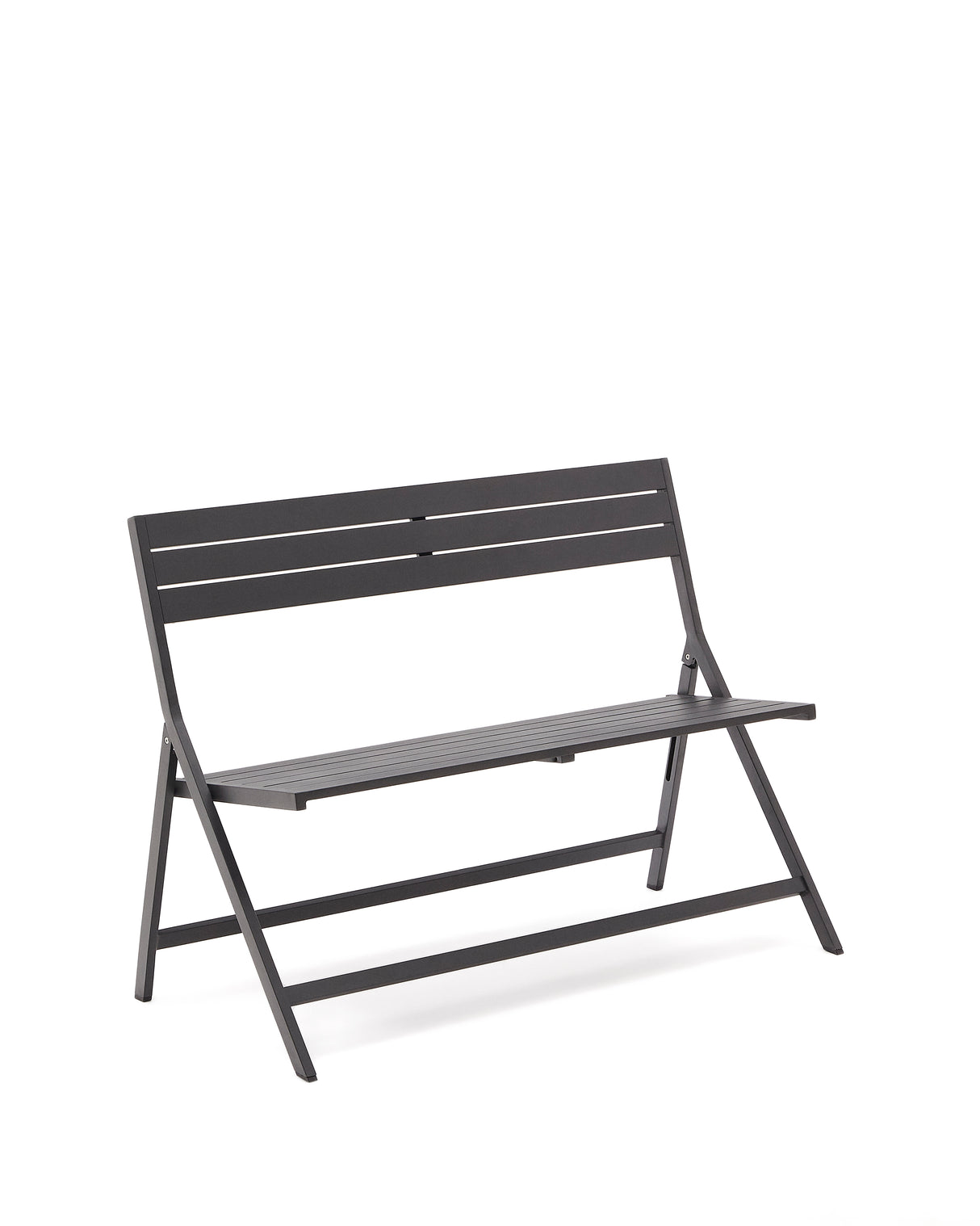 Faltbare Gartenbank Torreta aus Aluminium mit dunkelgrauem Finish - ZEN ZONE Furniture