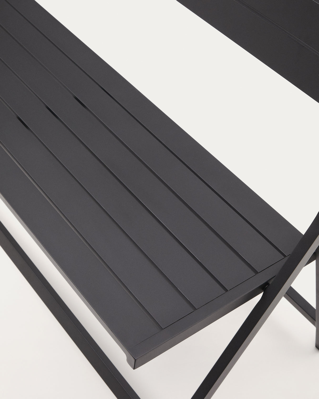 Faltbare Gartenbank Torreta aus Aluminium mit dunkelgrauem Finish - ZEN ZONE Furniture