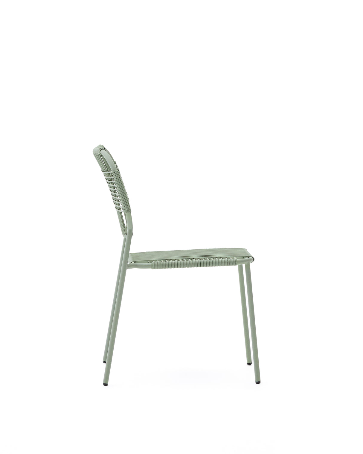 Stapelbarer Talaier Outdoor-Stuhl aus synthetischem Seil und verzinktem Stahl mit türkisfarbenem Finish - ZEN ZONE Furniture