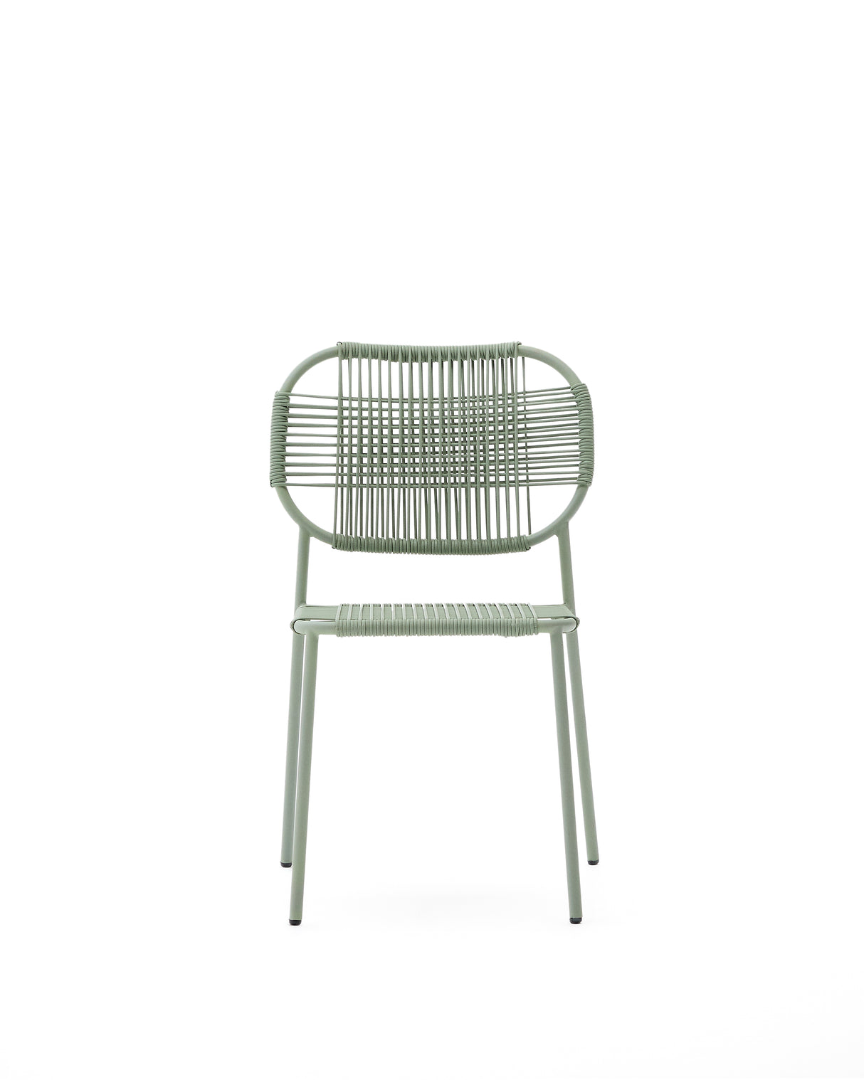 Stapelbarer Talaier Outdoor-Stuhl aus synthetischem Seil und verzinktem Stahl mit türkisfarbenem Finish - ZEN ZONE Furniture