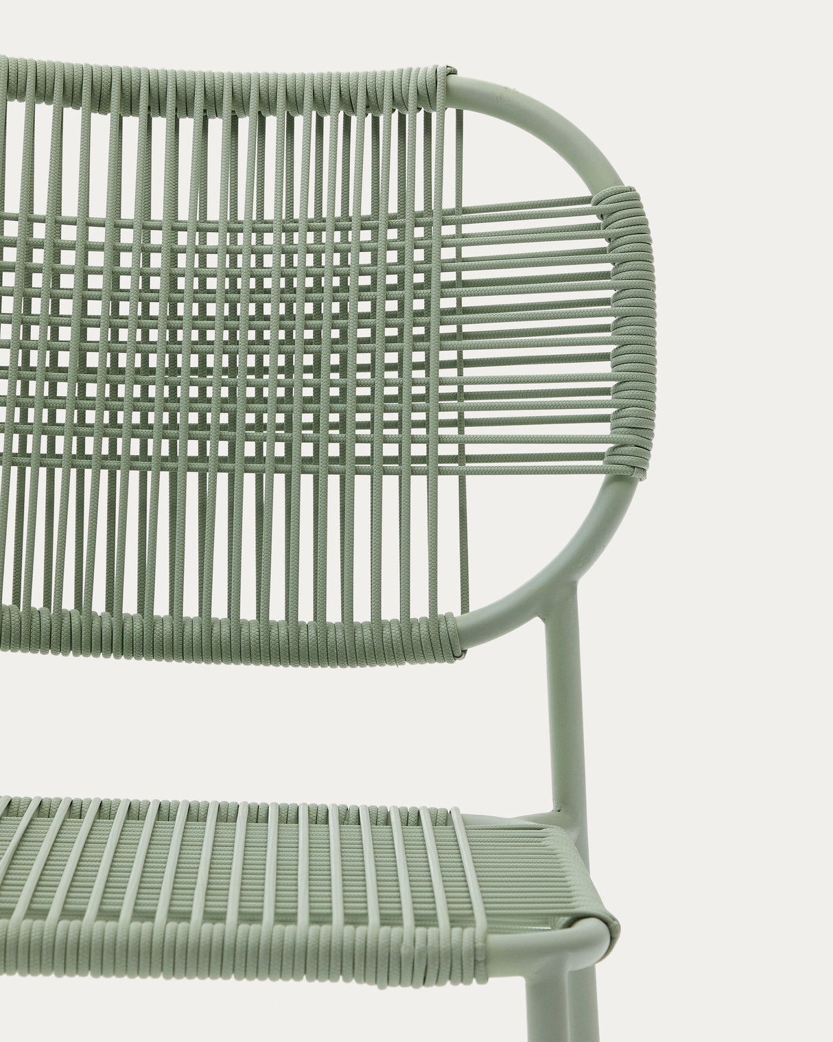 Stapelbarer Talaier Outdoor-Stuhl aus synthetischem Seil und verzinktem Stahl mit türkisfarbenem Finish - ZEN ZONE Furniture