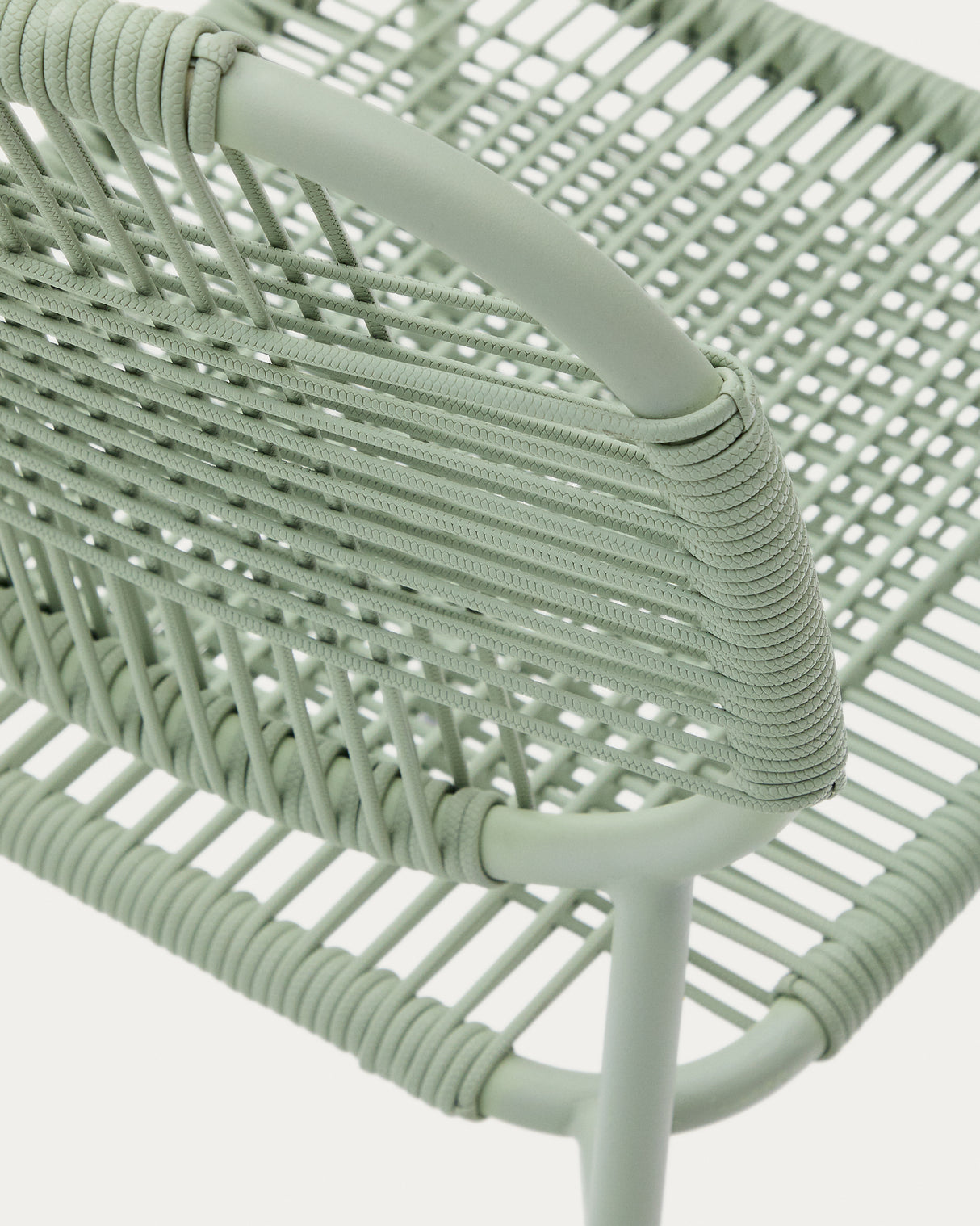 Stapelbarer Talaier Outdoor-Stuhl aus synthetischem Seil und verzinktem Stahl mit türkisfarbenem Finish - ZEN ZONE Furniture