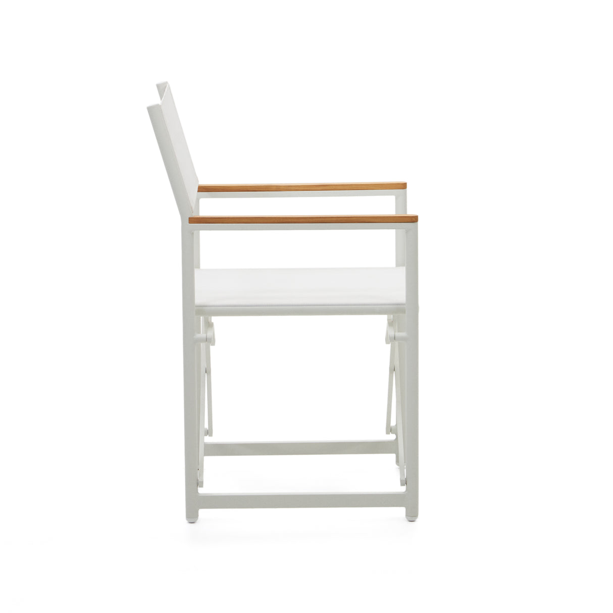 Llado Klappstuhl 100% outdoor aus Aluminium in Weiß und massivem Teakholz - ZEN ZONE Furniture