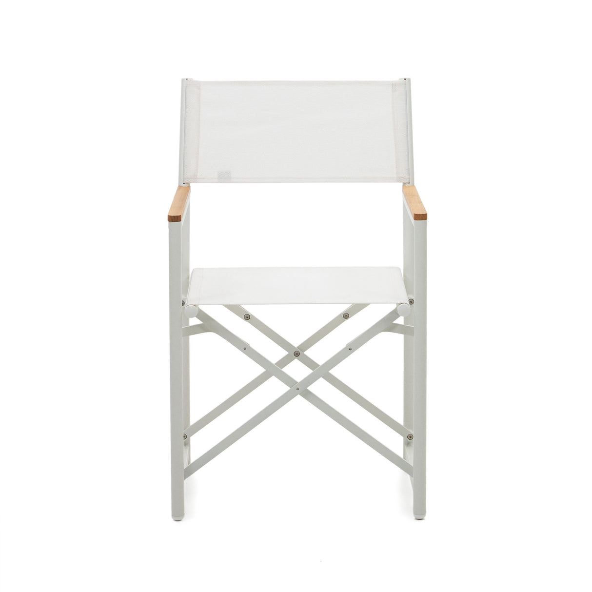 Llado Klappstuhl 100% outdoor aus Aluminium in Weiß und massivem Teakholz - ZEN ZONE Furniture