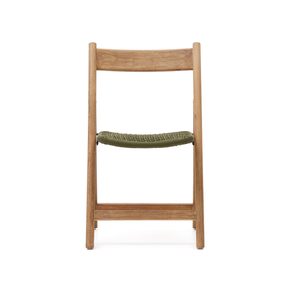 Klappstuhl Dandara aus Akazienmassivholz und einer Stahlstruktur mit geflochtener Sitzfläche in grün FSC 100% - ZEN ZONE Furniture