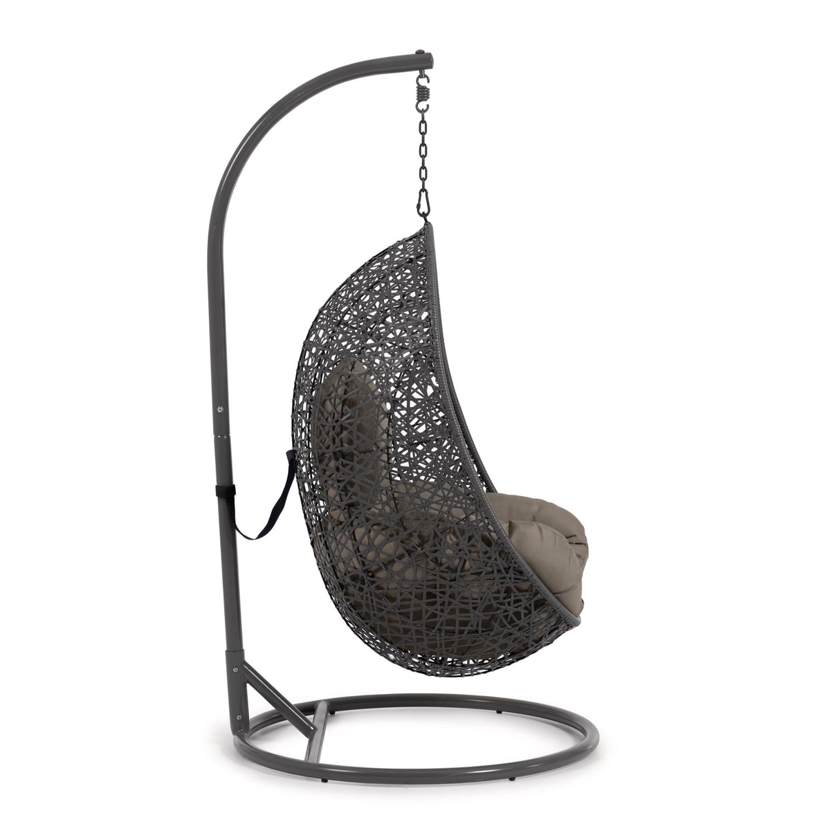 Hängesessel Florina in Dunkelgrau mit Standfuß in Dunkelgrau - ZEN ZONE Furniture