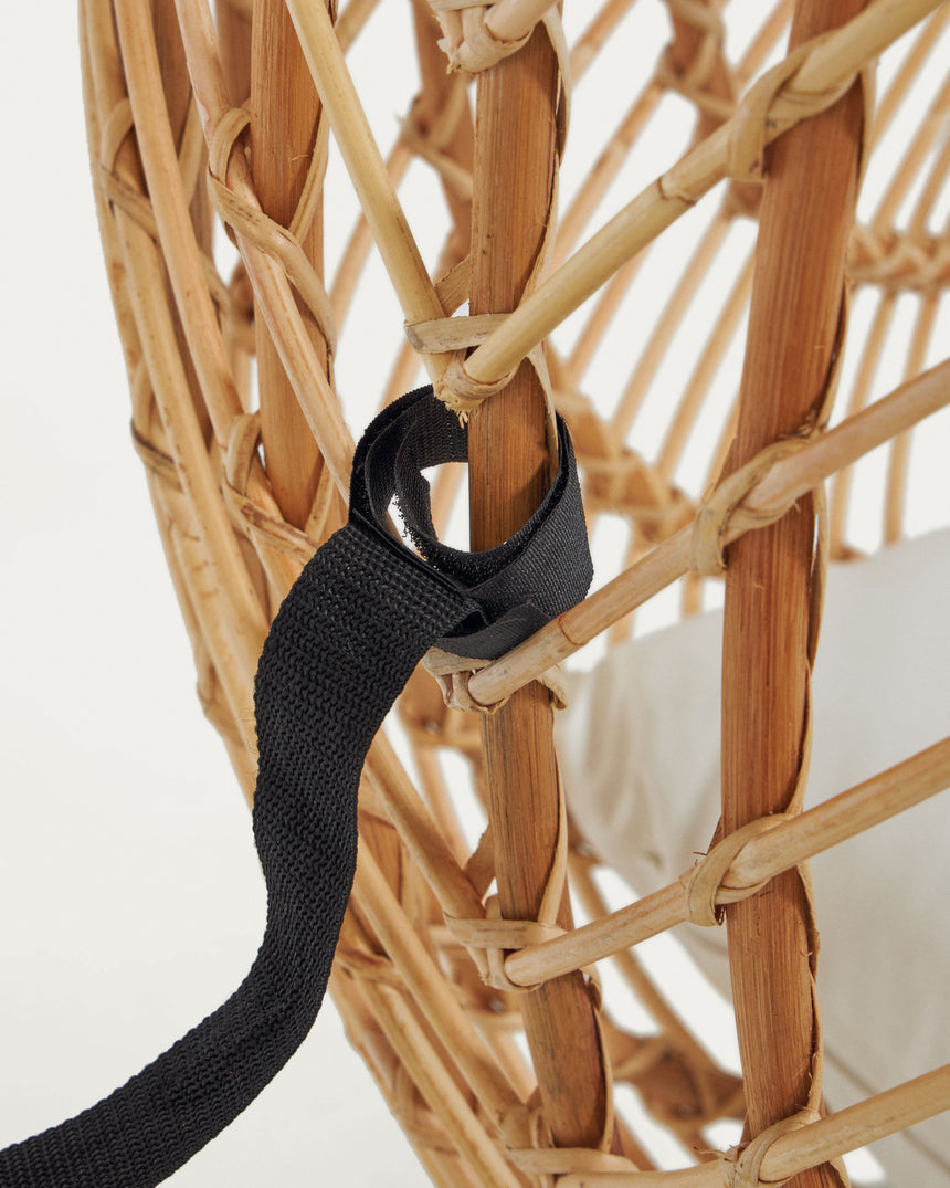 Hängesessel Ekaterina aus Rattan mit Standfuß in Dunkelgrau - ZEN ZONE Furniture