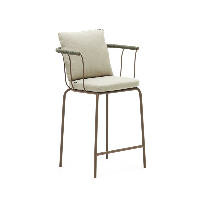 Salguer stapelbarer Hocker aus Seil und Stahl mit Finish in Braun 66 cm - ZEN ZONE Furniture