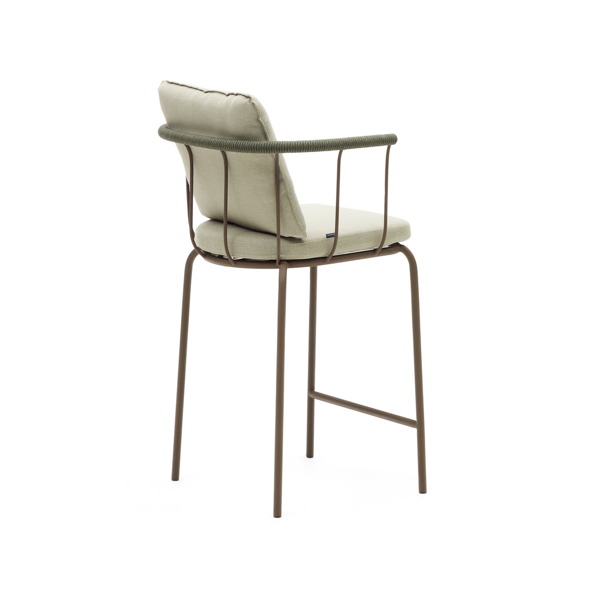 Salguer stapelbarer Hocker aus Seil und Stahl mit Finish in Braun 66 cm - ZEN ZONE Furniture