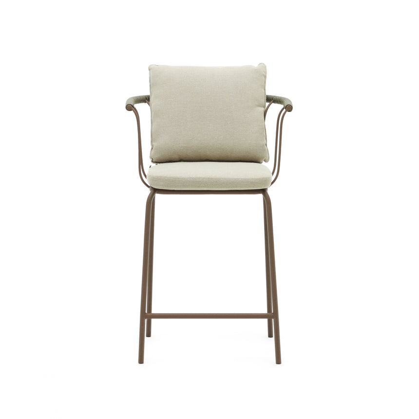 Salguer stapelbarer Hocker aus Seil und Stahl mit Finish in Braun 66 cm - ZEN ZONE Furniture