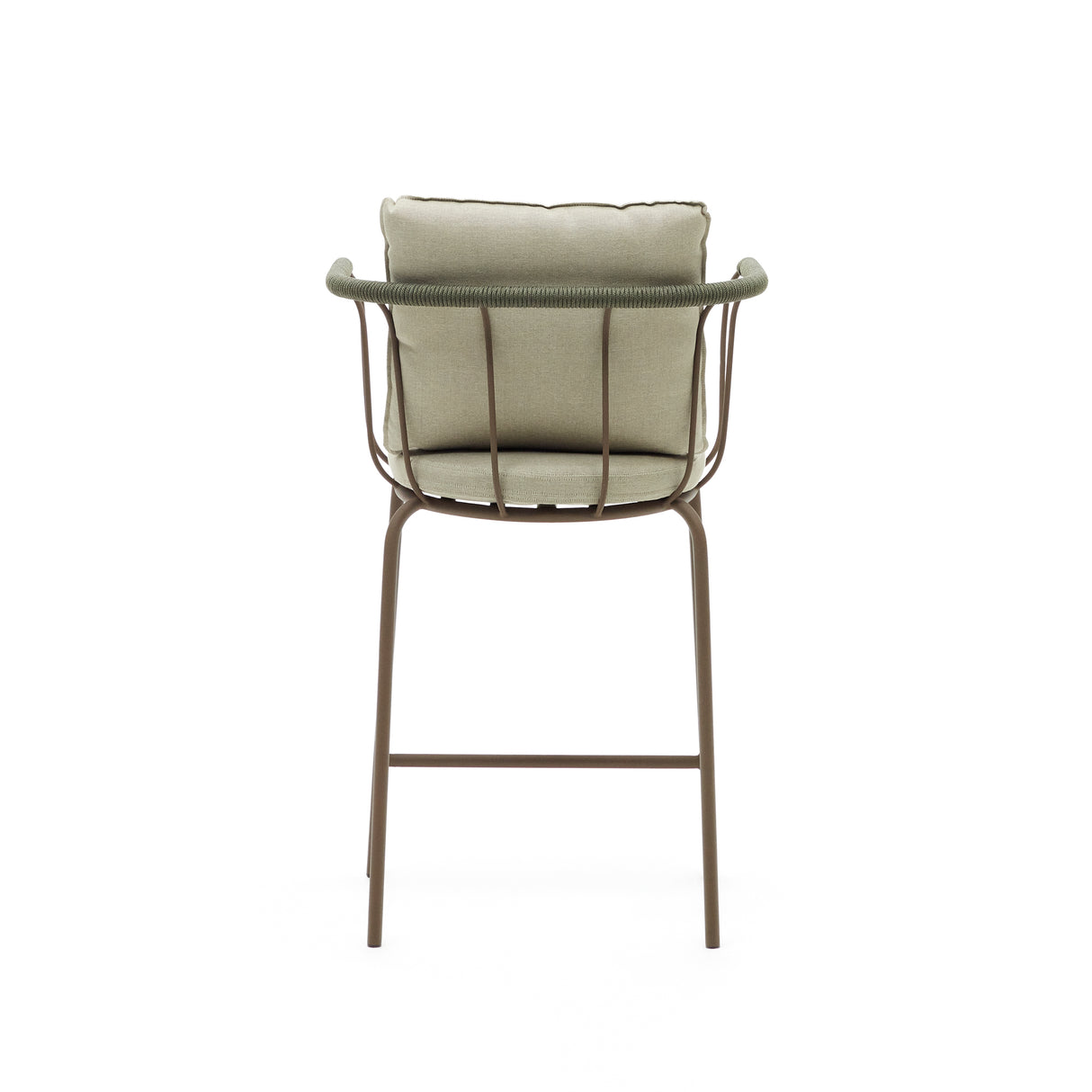 Salguer stapelbarer Hocker aus Seil und Stahl mit Finish in Braun 66 cm - ZEN ZONE Furniture