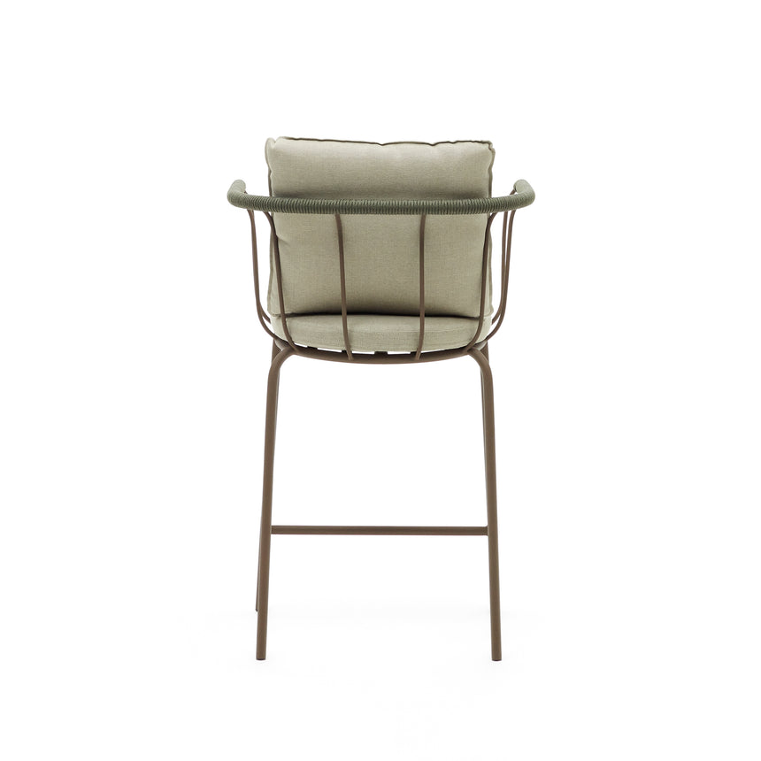 Salguer stapelbarer Hocker aus Seil und Stahl mit Finish in Braun 66 cm - ZEN ZONE Furniture