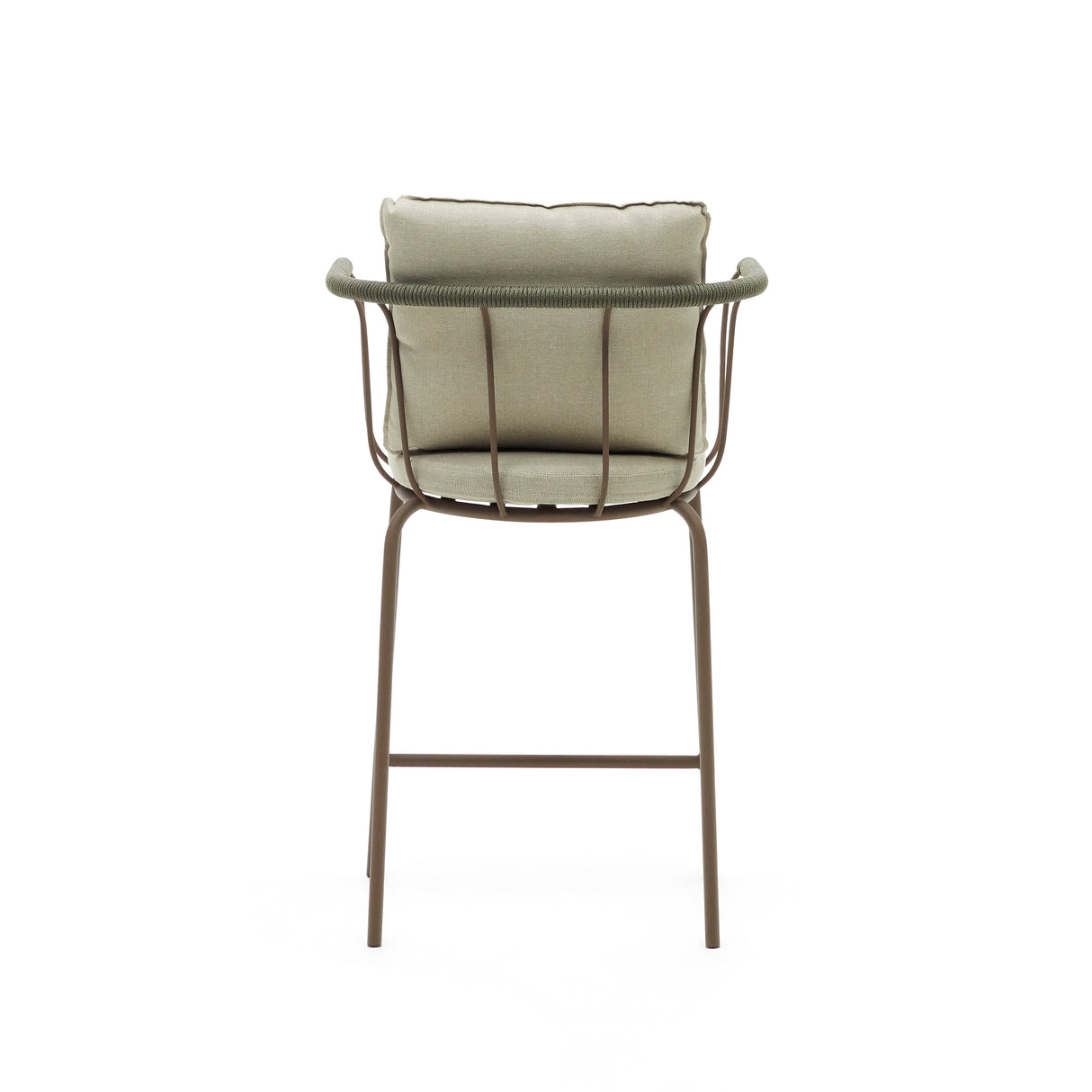 Salguer stapelbarer Hocker aus Seil und Stahl mit Finish in Braun 66 cm - ZEN ZONE Furniture