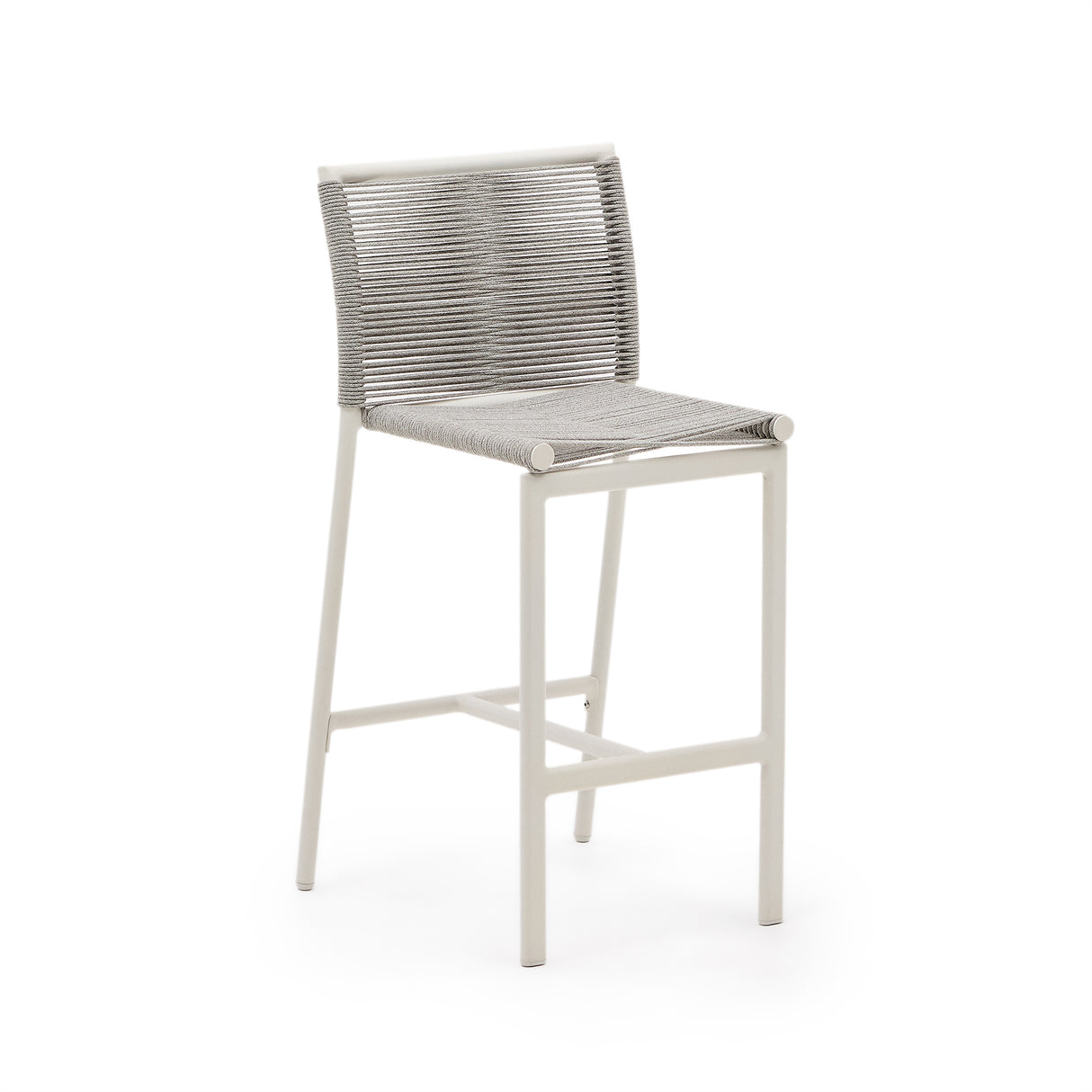 Culip Outdoor-Hocker aus Seil und weißem Aluminium 65 cm - ZEN ZONE Furniture