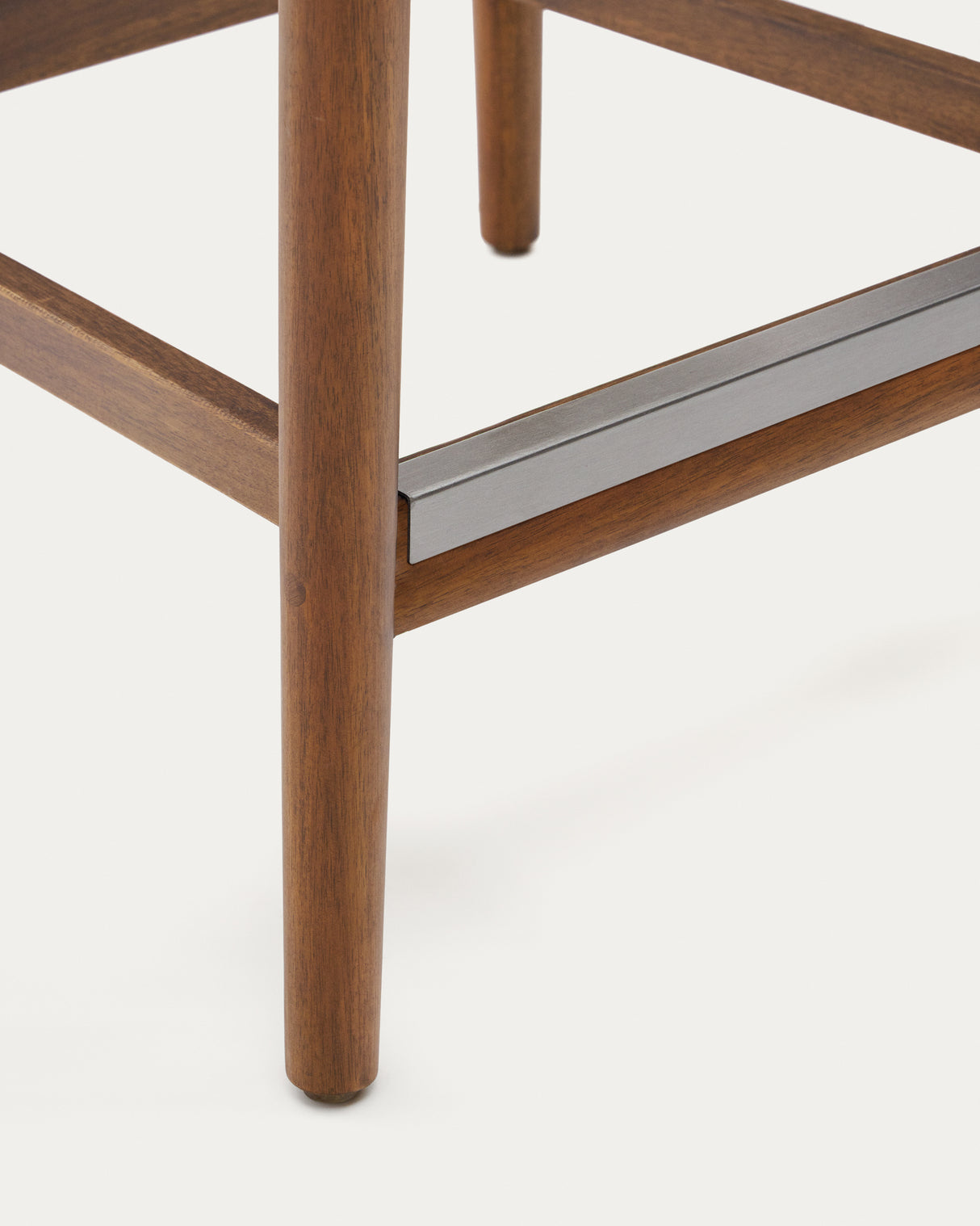 Nina Hocker massives Akazienholz nussbaumfarbenes Finish Seil beige Höhe 62 cm FSC 100% - ZEN ZONE Furniture