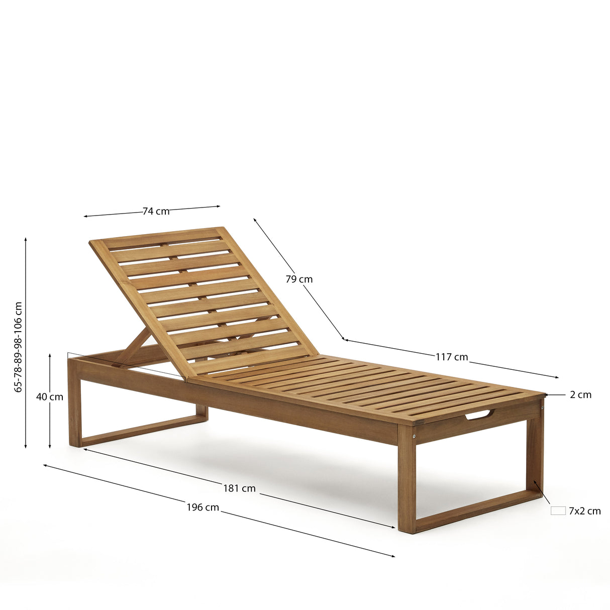 Sulamita Outdoor Liegebett aus massivem Akazienholz FSC 100% - ZEN ZONE Furniture