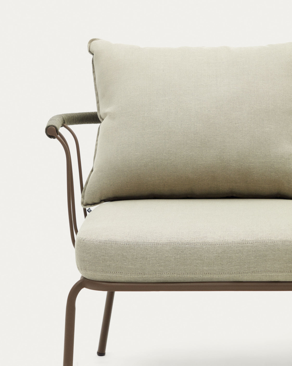 Salguer 2-Sitzer-Sofa aus grünem Seil und Stahl in Braun 134 cm - ZEN ZONE Furniture