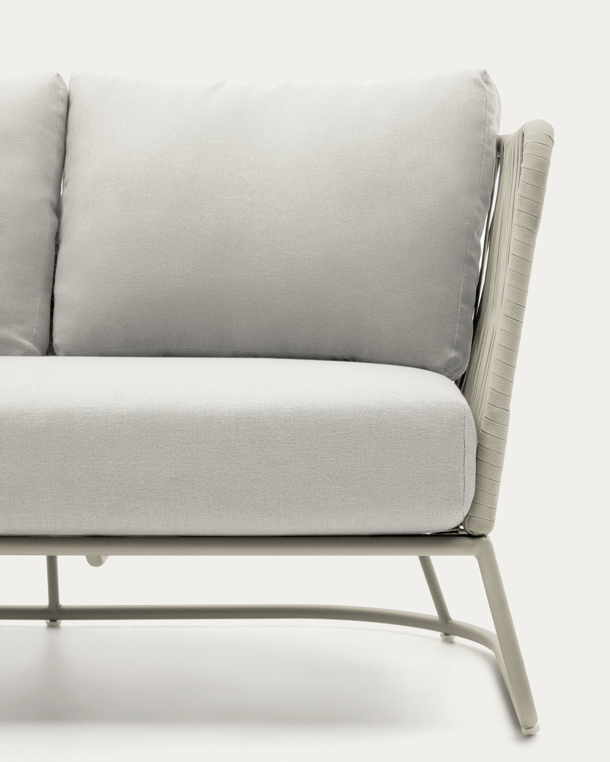 3-Sitzer-Outdoor-Sofa Saconca aus Seil und grau verzinktem Stahl 189 cm - ZEN ZONE Furniture