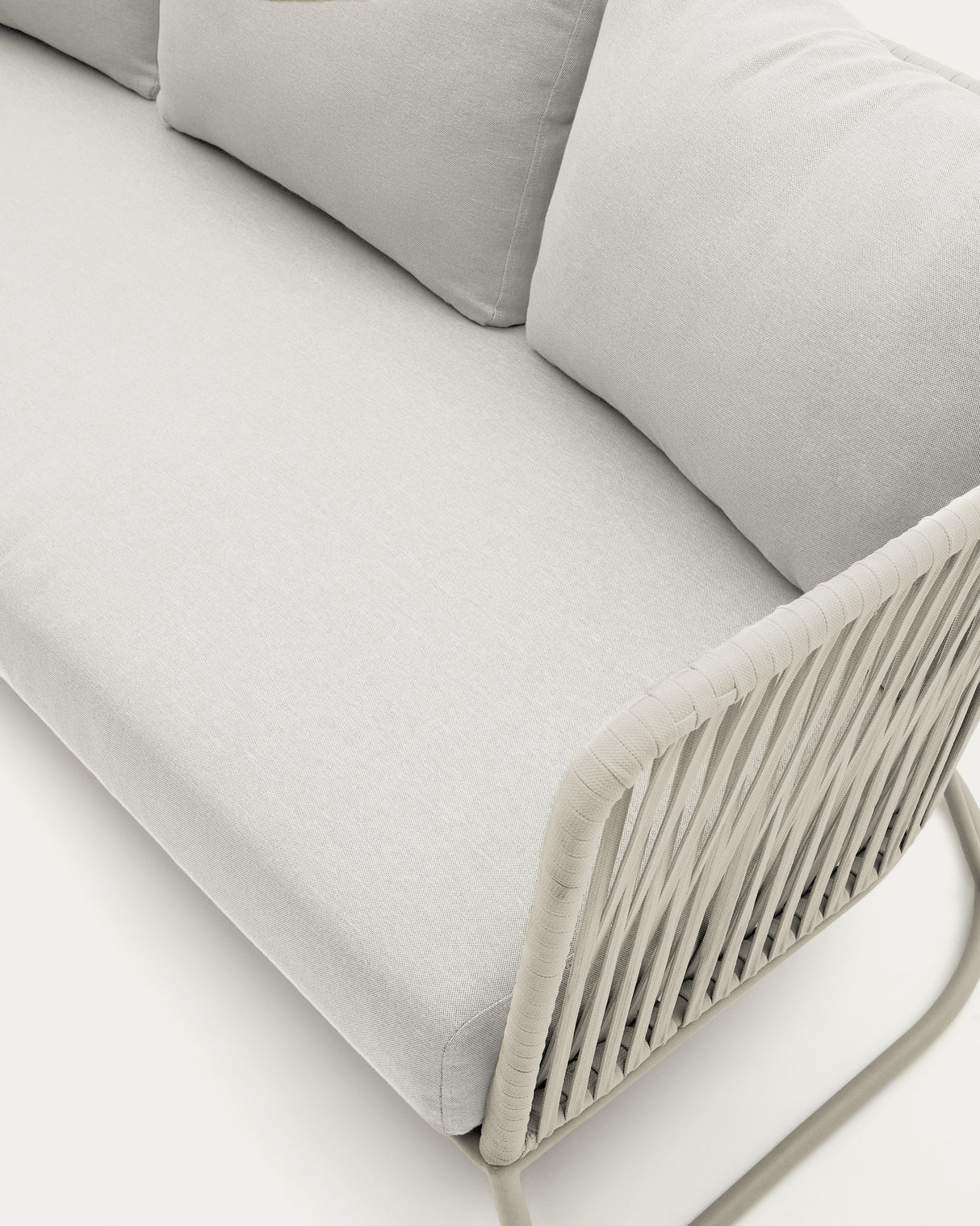 3-Sitzer-Outdoor-Sofa Saconca aus Seil und grau verzinktem Stahl 189 cm - ZEN ZONE Furniture