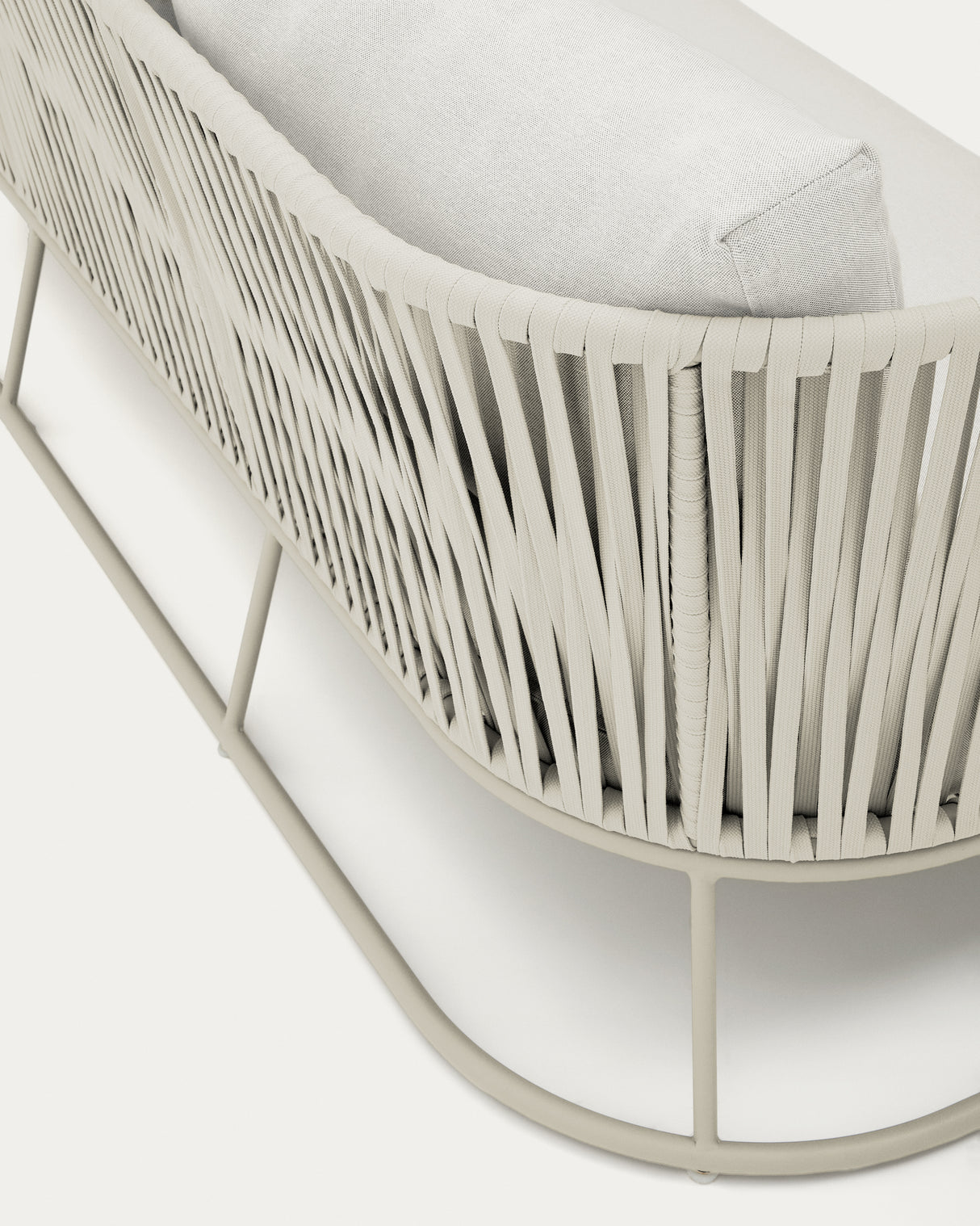 3-Sitzer-Outdoor-Sofa Saconca aus Seil und grau verzinktem Stahl 189 cm - ZEN ZONE Furniture