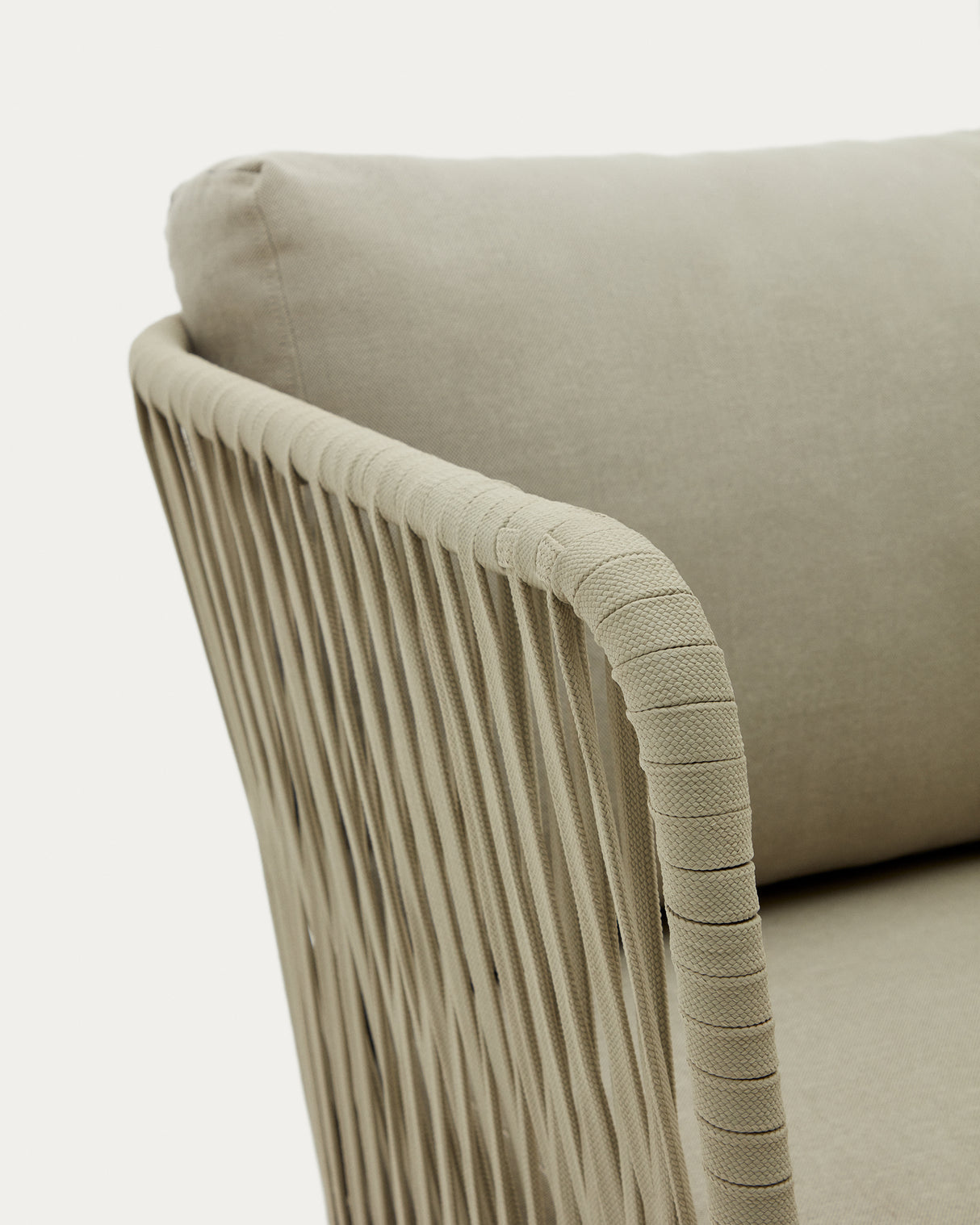 Sacona 3-Sitzer-Sofa für den Außenbereich mit Flechtwerk und verzinktem Stahl, grün, 192 cm - ZEN ZONE Furniture