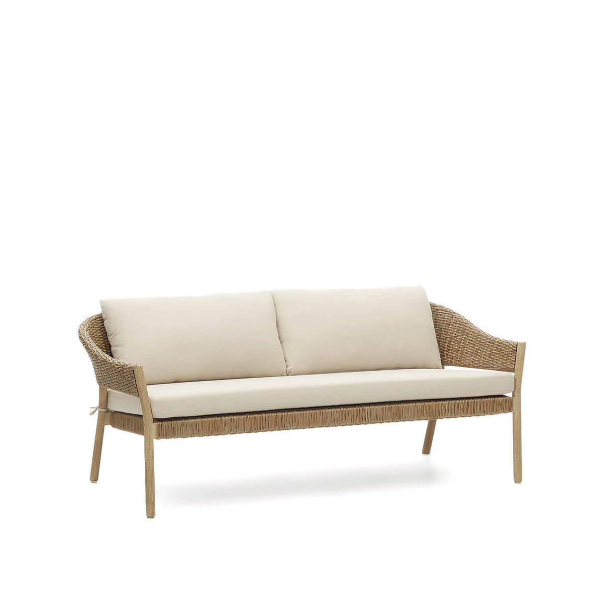 Pola stapelbares Set 2-Sitzer-Sofa + 2 Sesseln massiver Eukalyptus Kunstrattan 100% FSC - ZEN ZONE Furniture