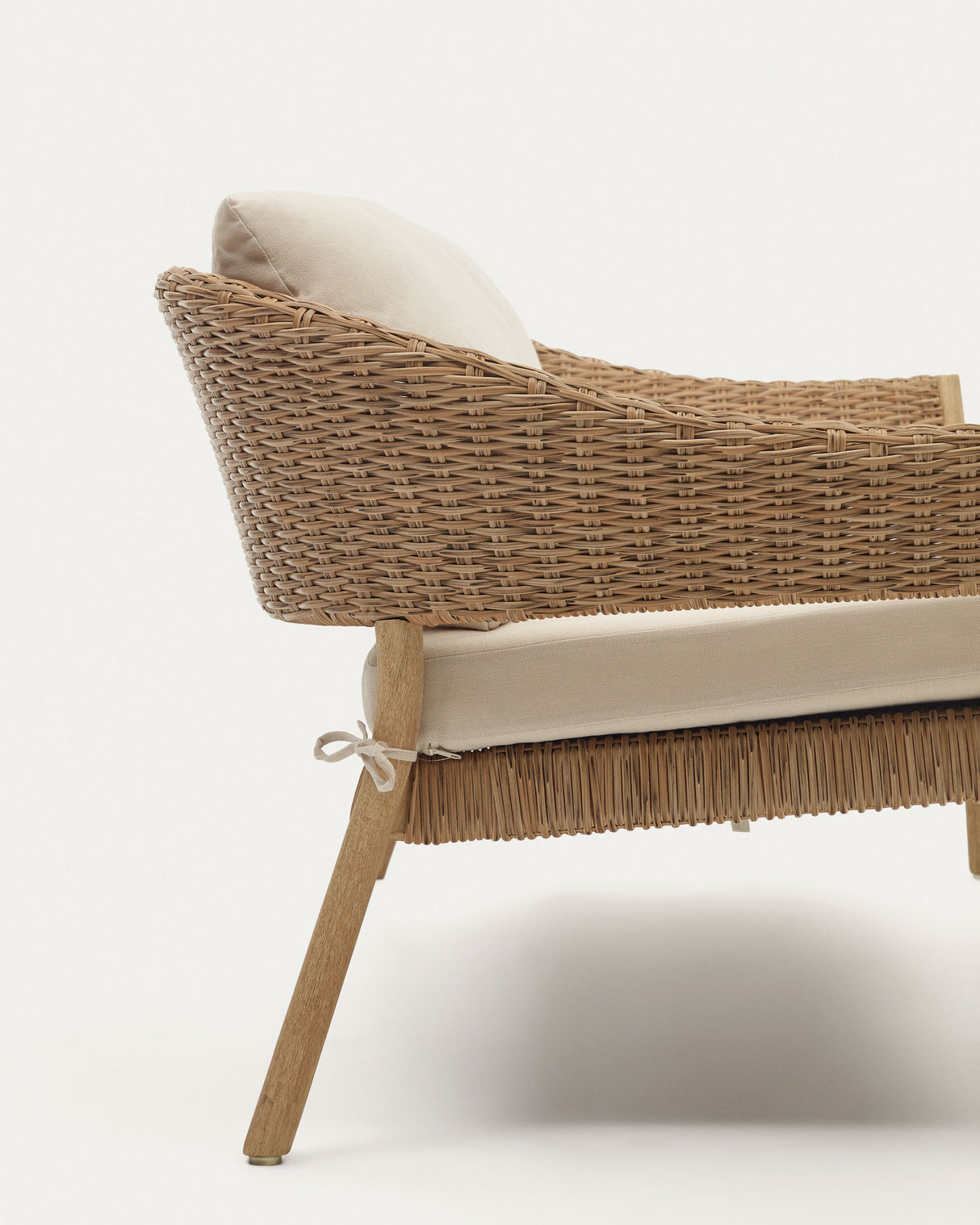 Pola stapelbares Set 2-Sitzer-Sofa + 2 Sesseln massiver Eukalyptus Kunstrattan 100% FSC - ZEN ZONE Furniture