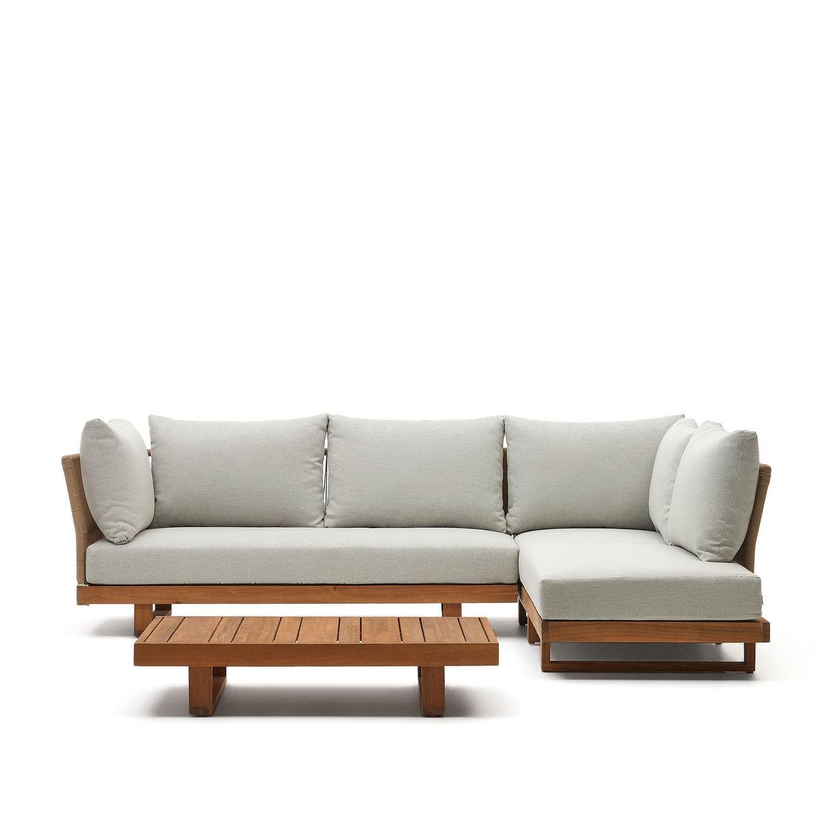 Raco Set aus 5-Sitzer-Ecksofa und Couchtisch massives Akazienholz 100% FSC - ZEN ZONE Furniture