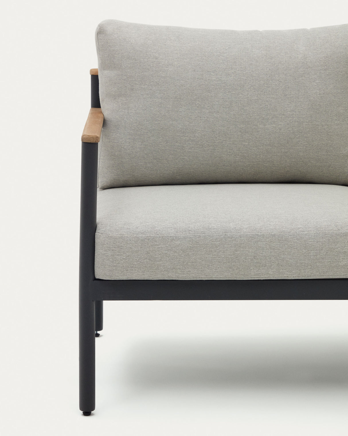 Aiguafreda Set 2-Sitzer-Sofa 2 Sesseln + Couchtisch Alu grau massives Akazienholz 100% FSC - ZEN ZONE Furniture