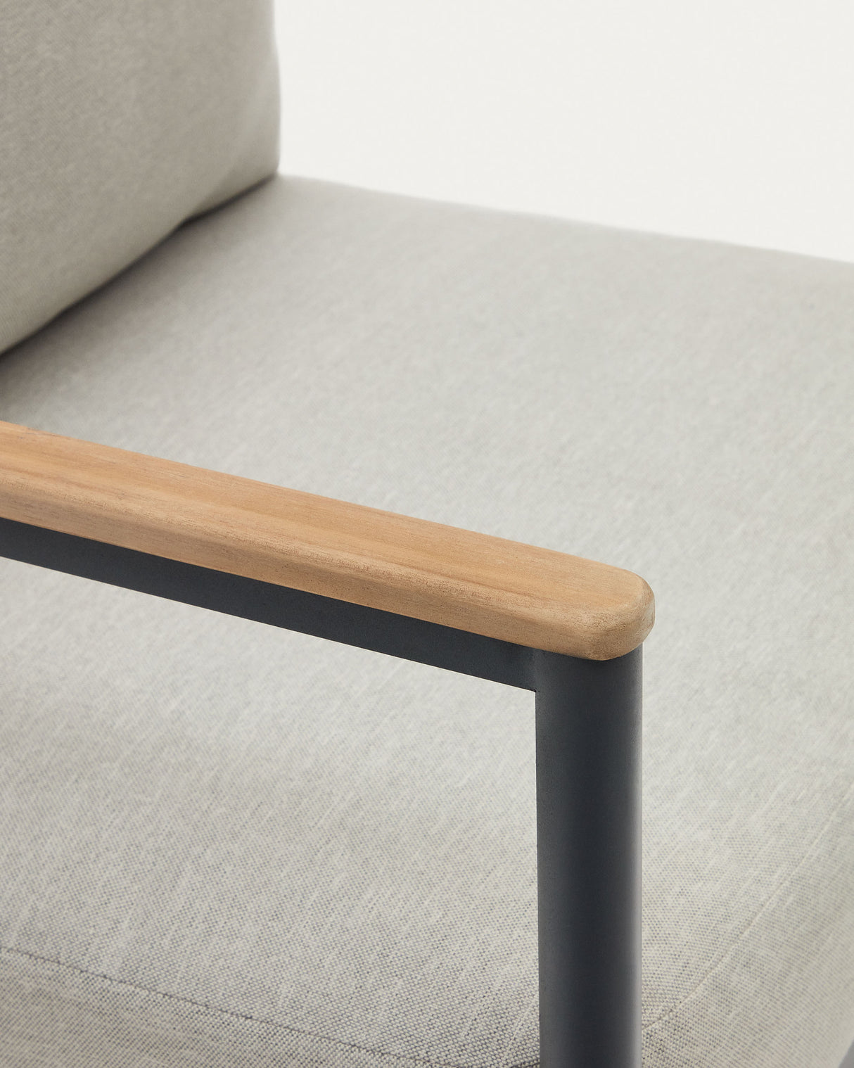 Aiguafreda Set 2-Sitzer-Sofa 2 Sesseln + Couchtisch Alu grau massives Akazienholz 100% FSC - ZEN ZONE Furniture