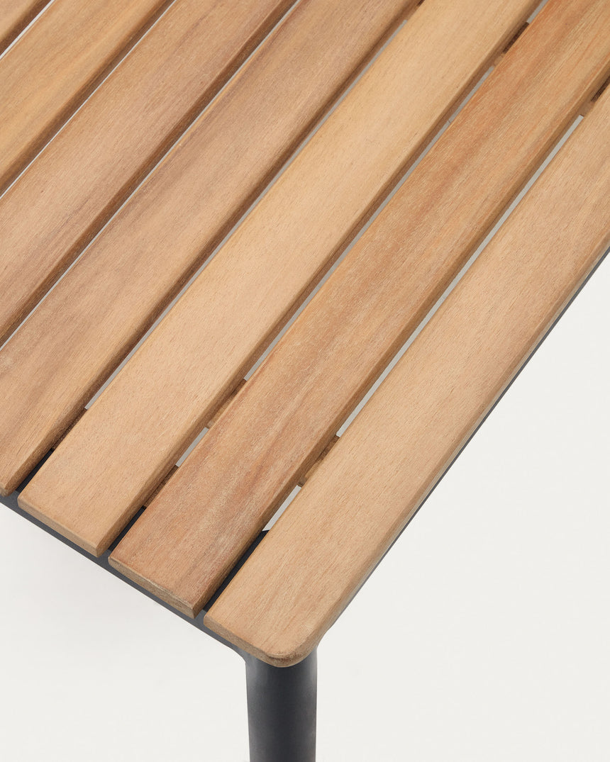 Aiguafreda Set 2-Sitzer-Sofa 2 Sesseln + Couchtisch Alu grau massives Akazienholz 100% FSC - ZEN ZONE Furniture