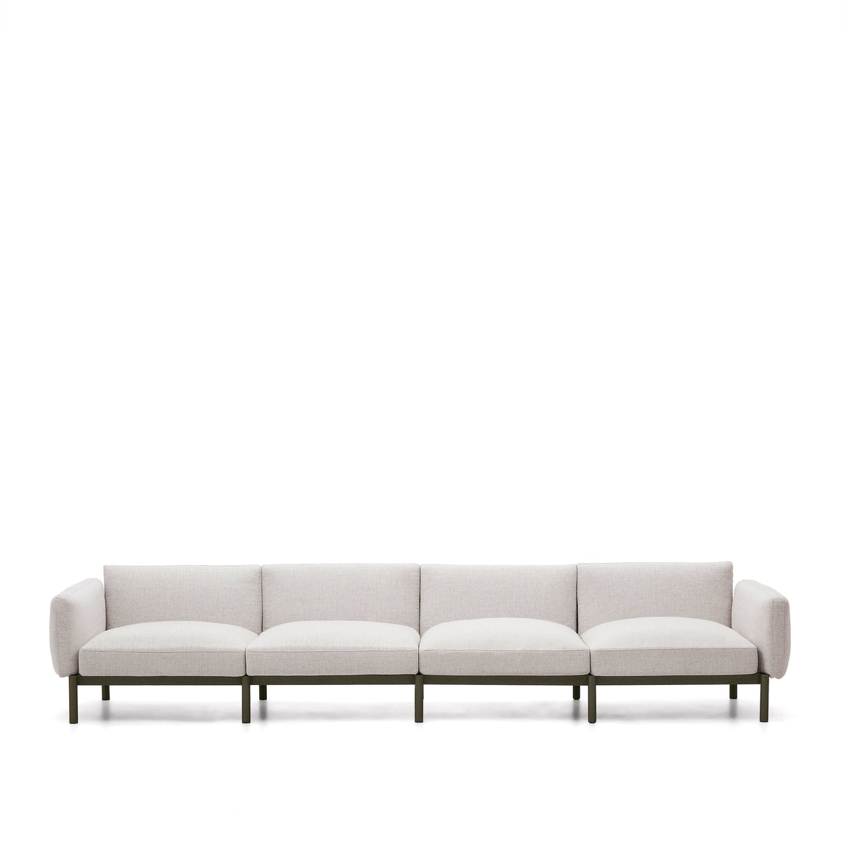 Modulares 4-Sitzer-Sofa für den Außenbereich Sorells aus Aluminium in grüner Ausführung 314 cm - ZEN ZONE Furniture