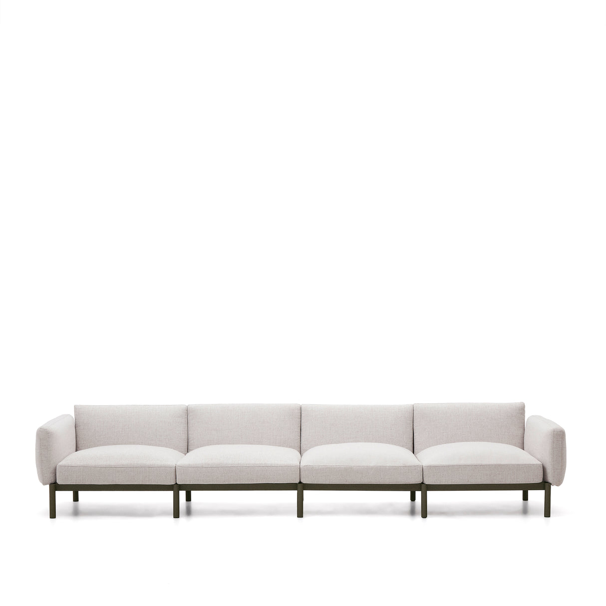Modulares 4-Sitzer-Sofa für den Außenbereich Sorells aus Aluminium in grüner Ausführung 314 cm - ZEN ZONE Furniture