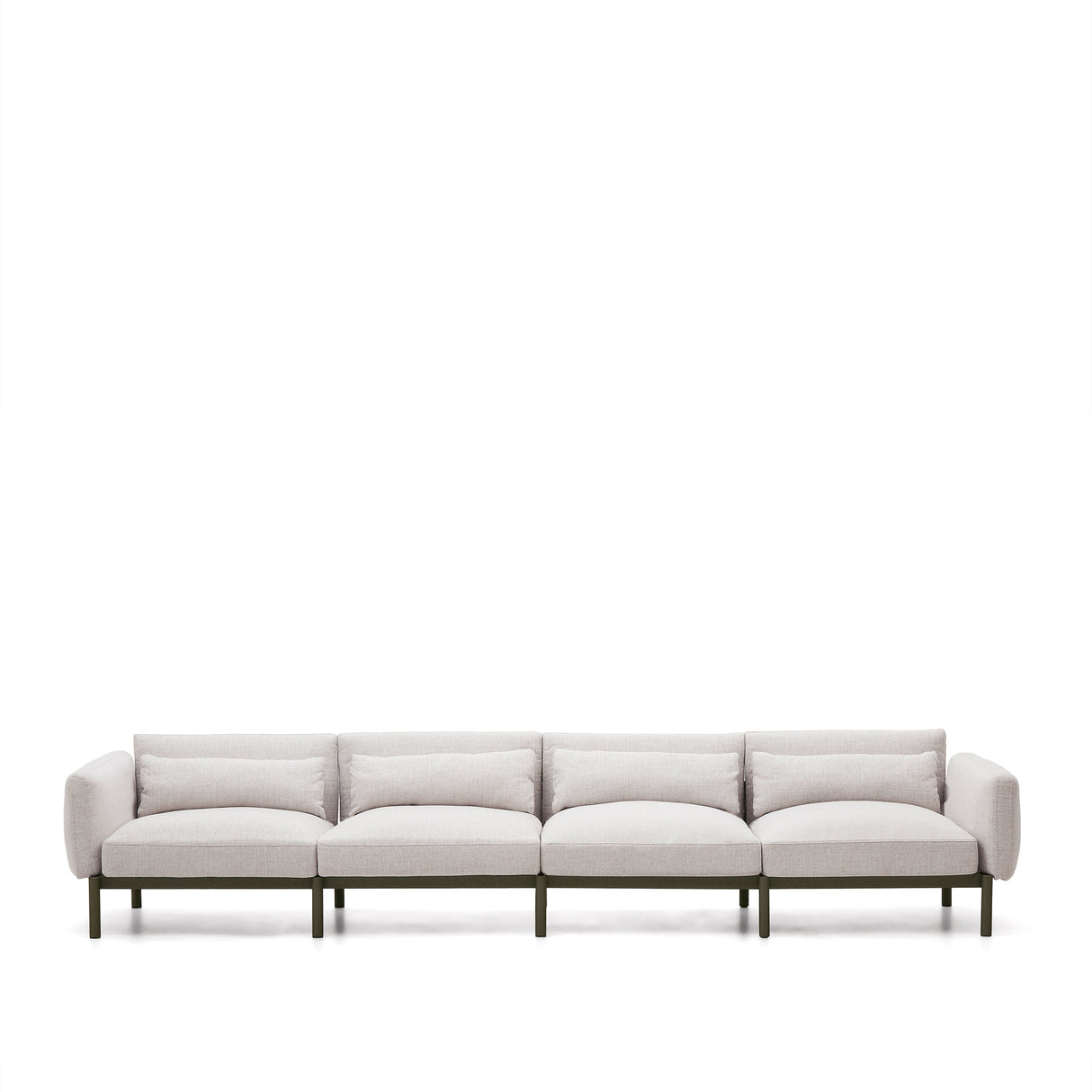 Modulares 4-Sitzer-Sofa für den Außenbereich Sorells aus Aluminium in grüner Ausführung 314 cm - ZEN ZONE Furniture