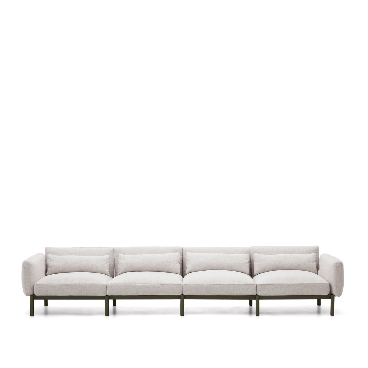 Modulares 4-Sitzer-Sofa für den Außenbereich Sorells aus Aluminium in grüner Ausführung 314 cm - ZEN ZONE Furniture