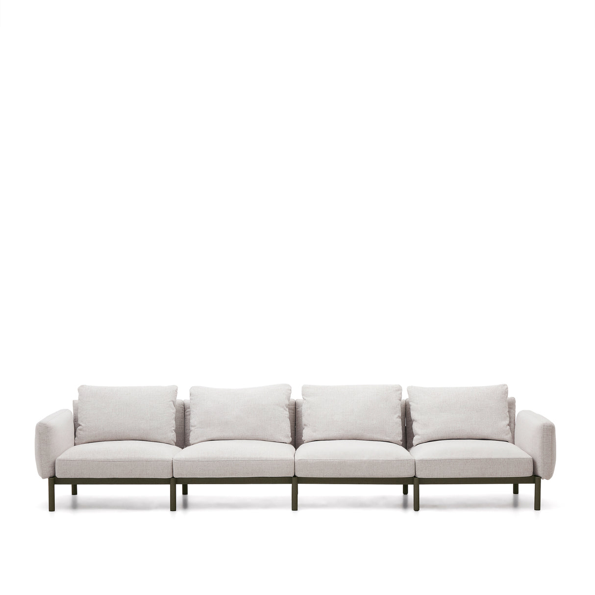Modulares 4-Sitzer-Sofa für den Außenbereich Sorells aus Aluminium in grüner Ausführung 314 cm - ZEN ZONE Furniture