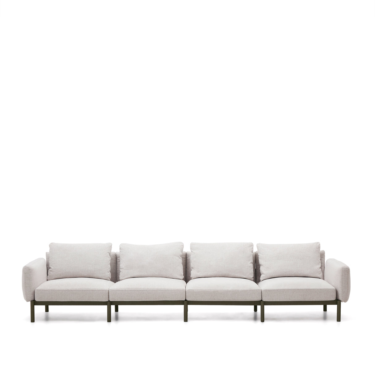 Modulares 4-Sitzer-Sofa für den Außenbereich Sorells aus Aluminium in grüner Ausführung 314 cm - ZEN ZONE Furniture