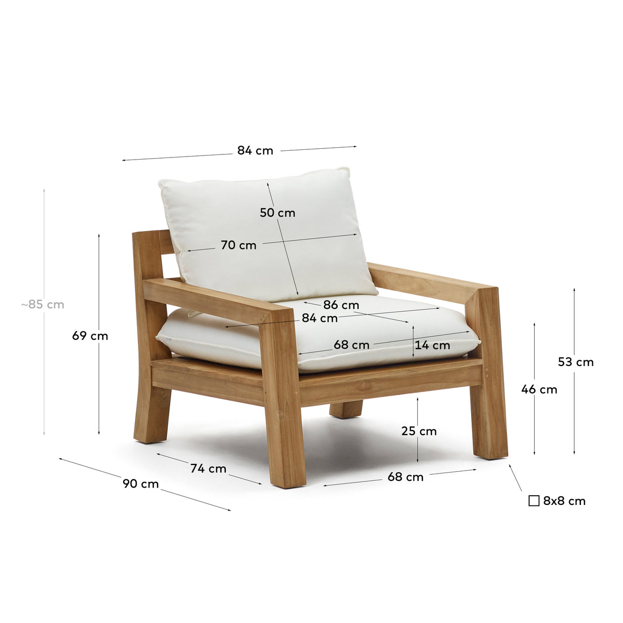 Forcanera Sessel aus massivem Teakholz - ZEN ZONE Furniture