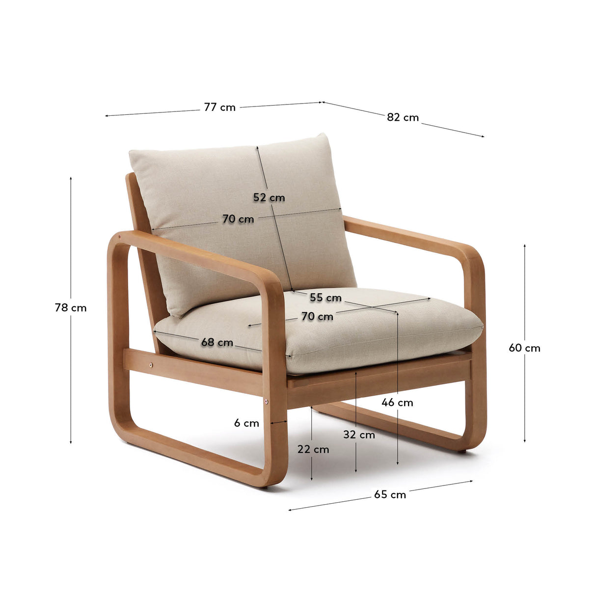 Sacaleta Sessel aus massivem Eukalyptusholz 100% FSC - ZEN ZONE Furniture