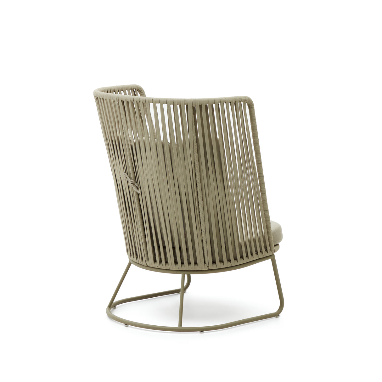 Sacona Sessel mit hoher Rückenlehne für den Außenbereich mit Flechtwerk und verzinktem Stahl, grün - ZEN ZONE Furniture